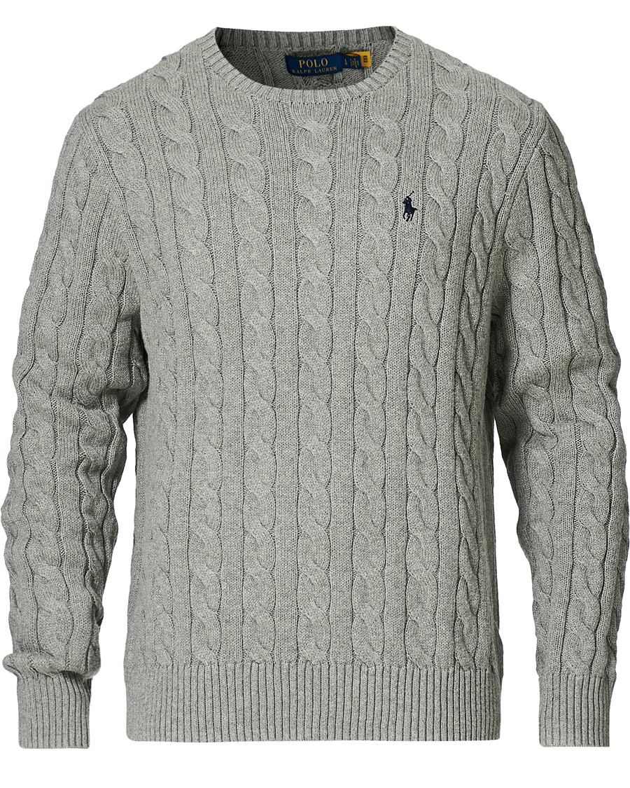  Cotton Cable Pullover Fawn Grey Heather