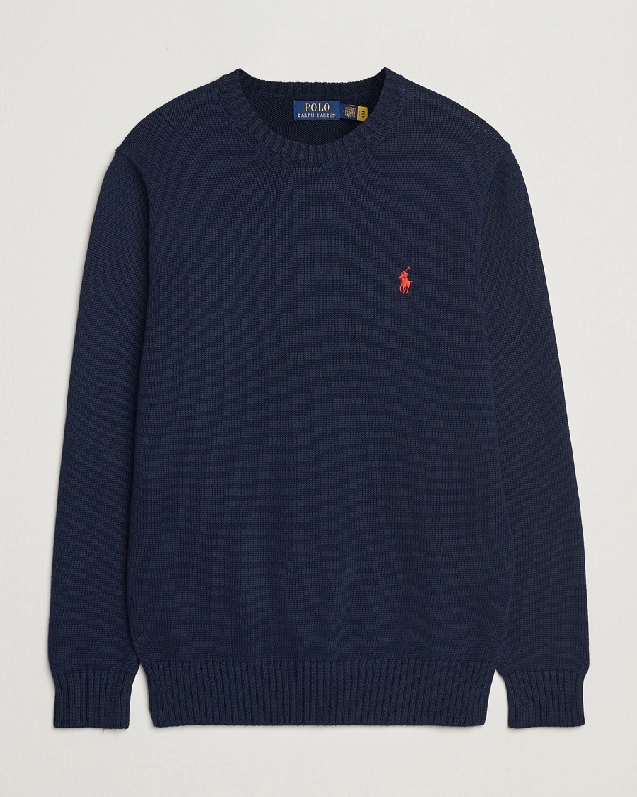 Polo Ralph Lauren Cotton Crew Neck Sweater Hunter Navy – Blå
