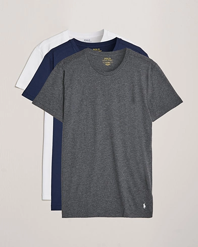 Herre | Kortermede t-shirts | Polo Ralph Lauren | 3-Pack Crew Neck T-Shirt Navy/Charcoal/White