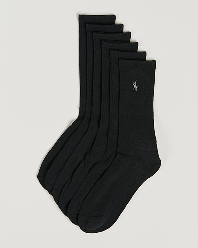 Herre | Polo Ralph Lauren | Polo Ralph Lauren | 6-Pack Cotton Crew Socks Black
