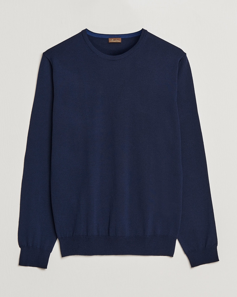 Stenströms Merino Crew Neck Navy – Blå