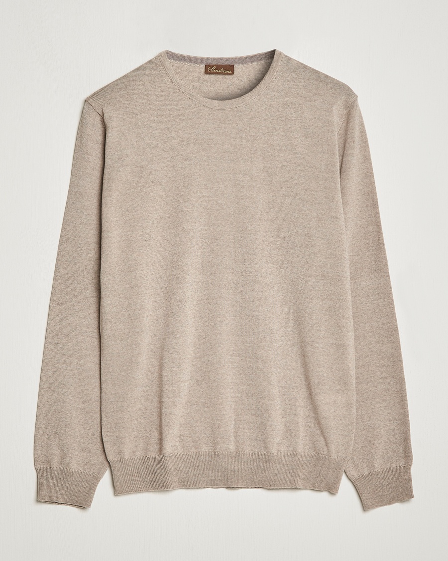 Herre | Stenströms | Stenströms | Merino Crew Neck Sand