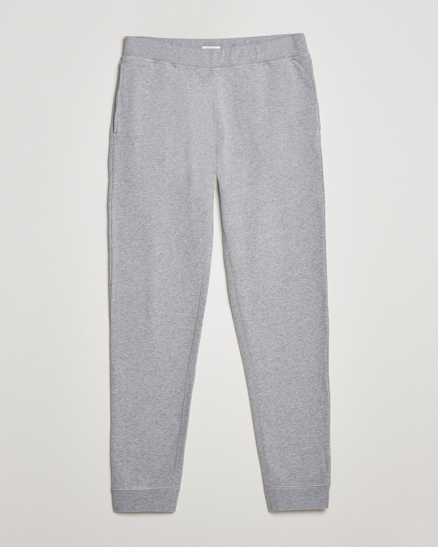 Sunspel Cotton Loopback Track Pants Grey Melange