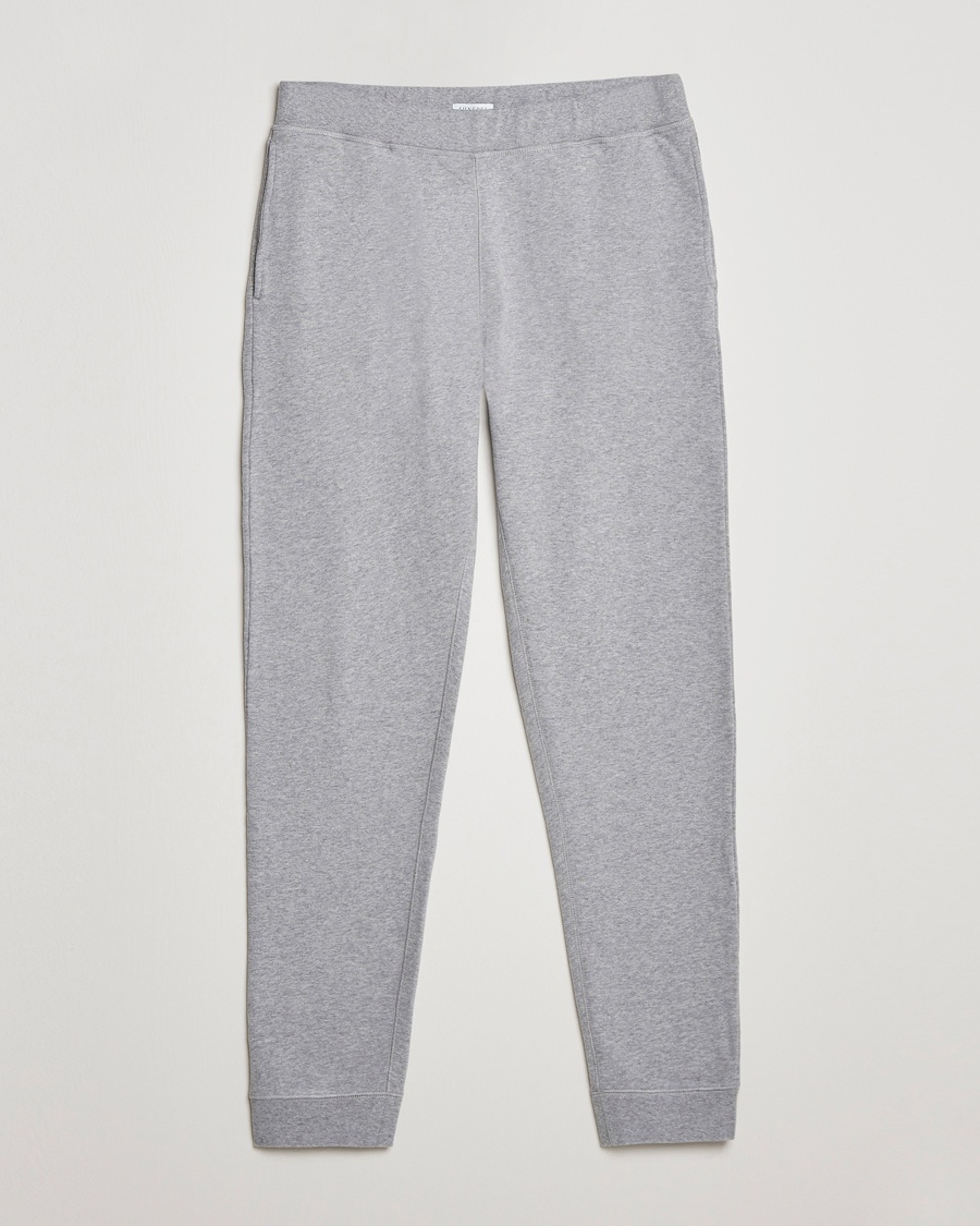 Sunspel Cotton Loopback Track Pants Grey Melange – Grå