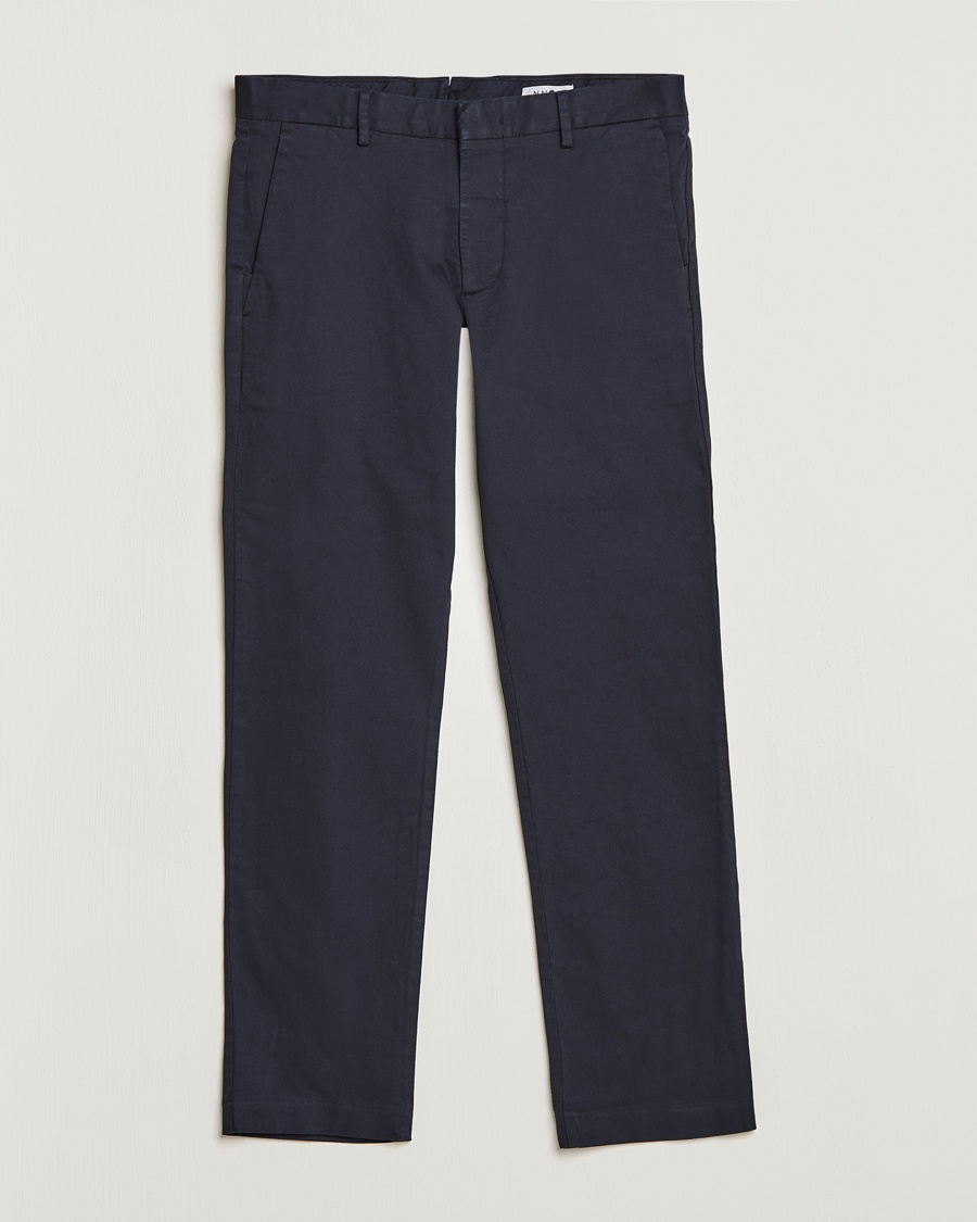 NN07 Theo Regular Fit Stretch Chinos Navy Blue – Blå