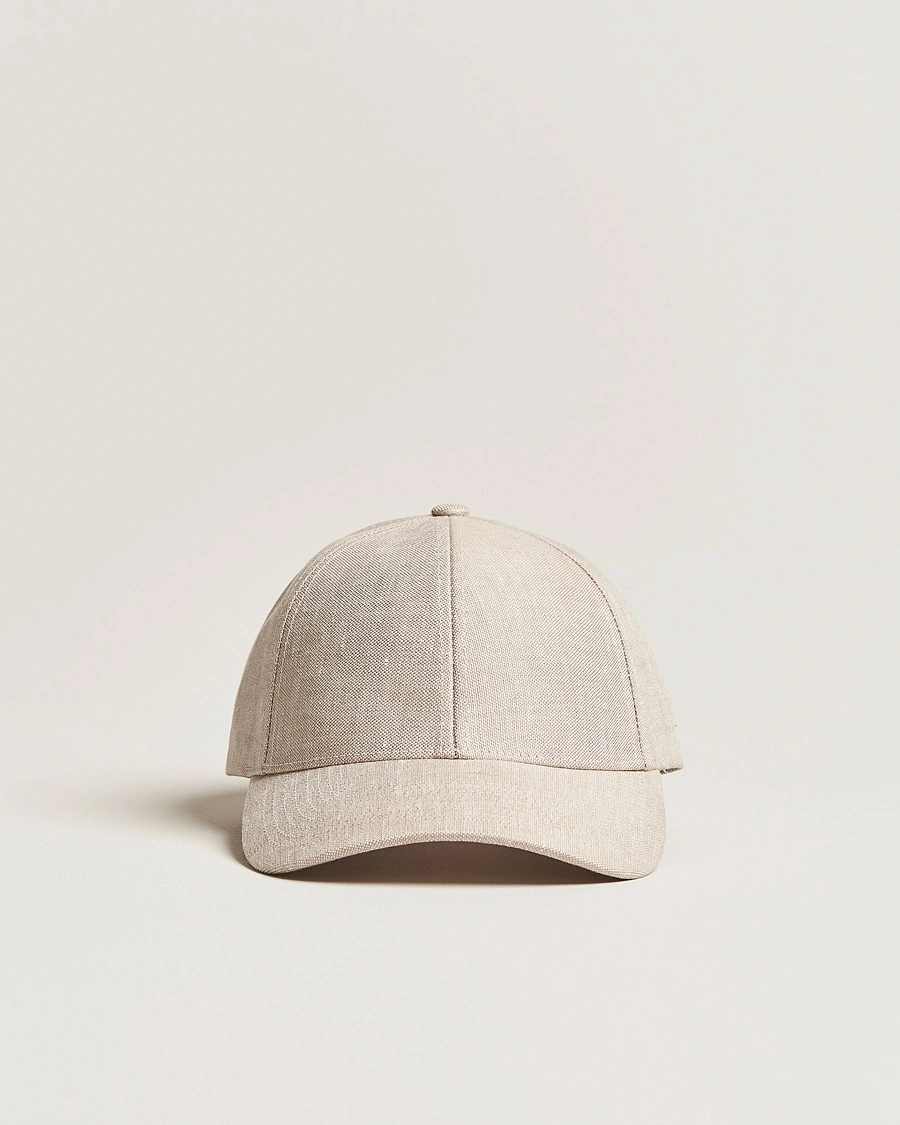 Herre | Varsity Headwear | Varsity Headwear | Linen Baseball Cap Hampton Beige