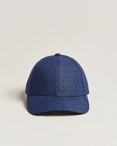 Herre | Caps | Varsity Headwear | Linen Baseball Cap Oxford Blue