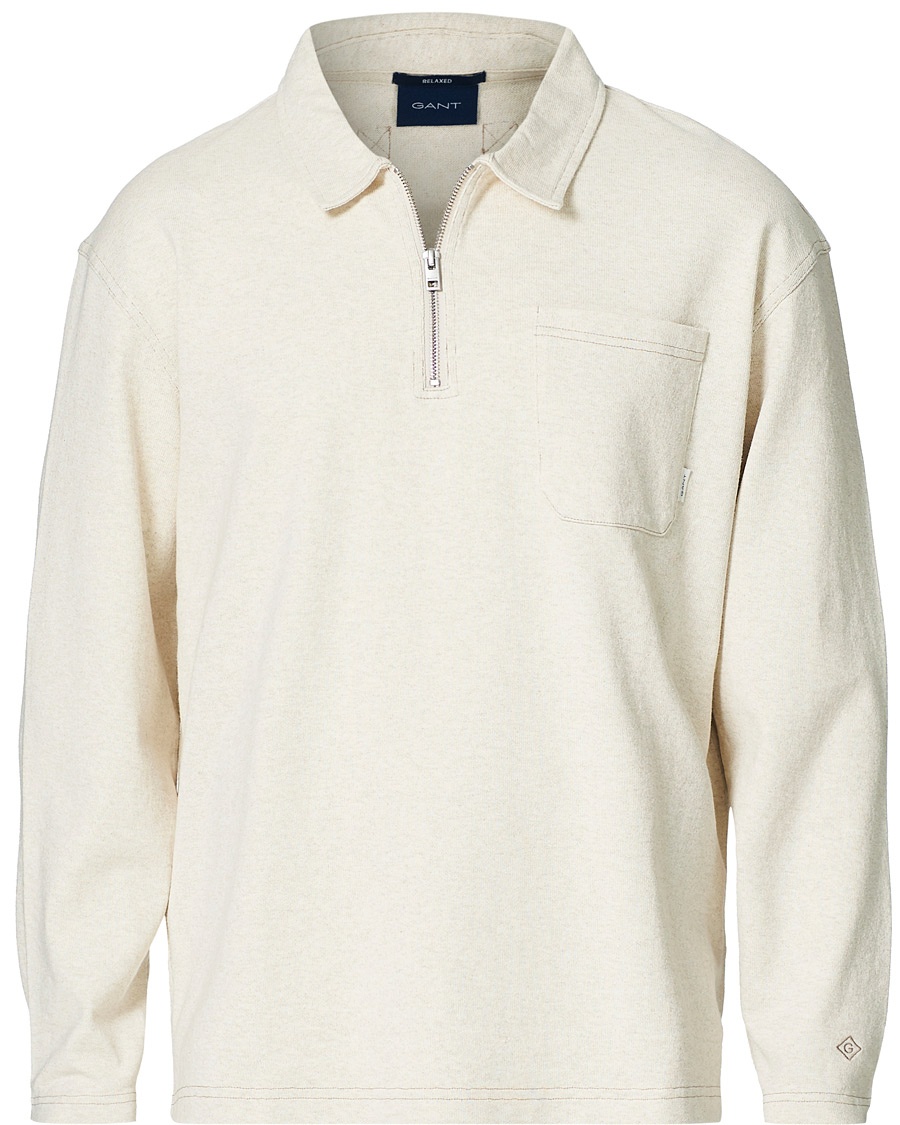 Herre | | GANT | Pocket Half-Zip Sweater Seed melange