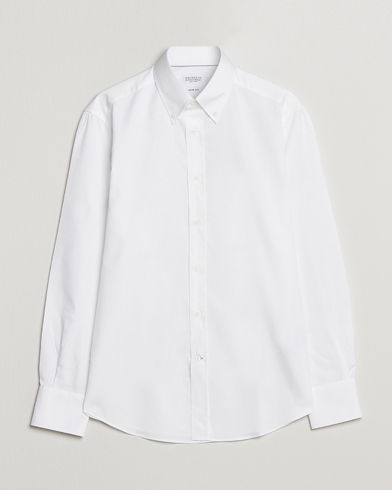 Herre |  | Brunello Cucinelli | Slim Fit Twill Button Down Shirt White