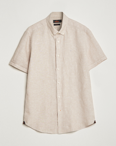 Kortermede skjorter |  Douglas Linen Short Sleeve Shirt Khaki