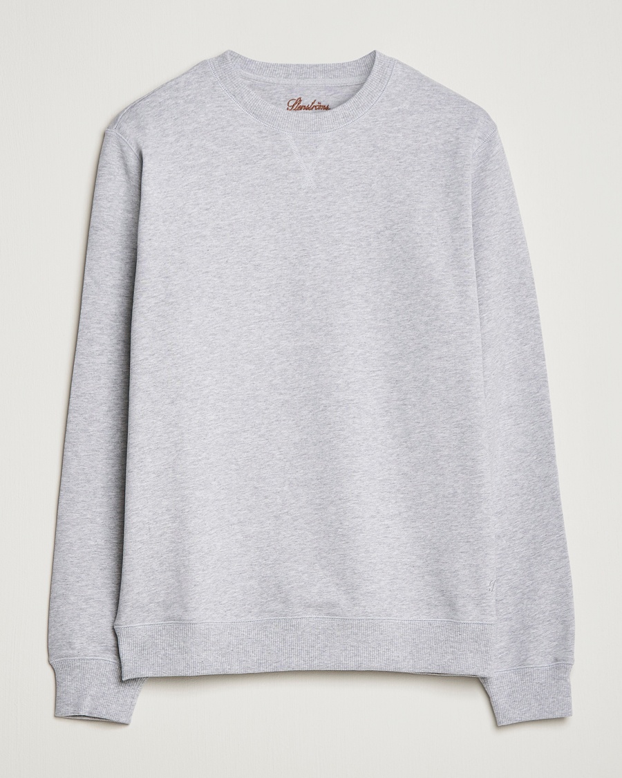 Herre | Personal Classics | Stenströms | Cotton Collage Crew Neck Grey Melange
