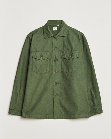 Herre | Skjorter | orSlow | Cotton Sateen US Army Overshirt Army Green