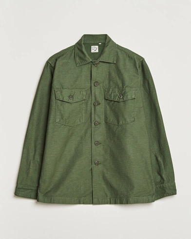 Herre | orSlow | orSlow | Cotton Sateen US Army Overshirt Green