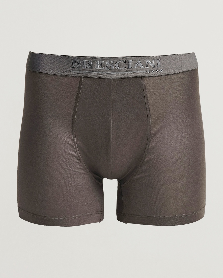 Herre | Trunks | Bresciani | Cotton Boxer Trunk Grey
