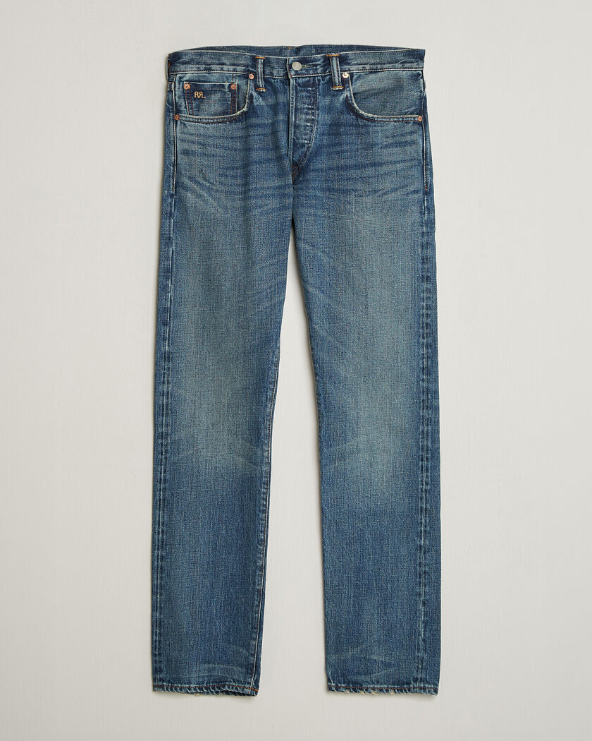 RRL Slim Fit Selvedge Denim Hillsview Wash – Blå