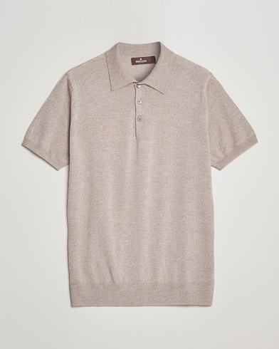 Herre |  | Morris Heritage | Short Sleeve Knitted Polo Shirt Khaki