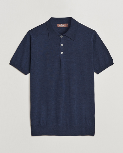 Herre | Eksklusivt Care of Carl | Morris Heritage | Short Sleeve Knitted Polo Shirt Navy