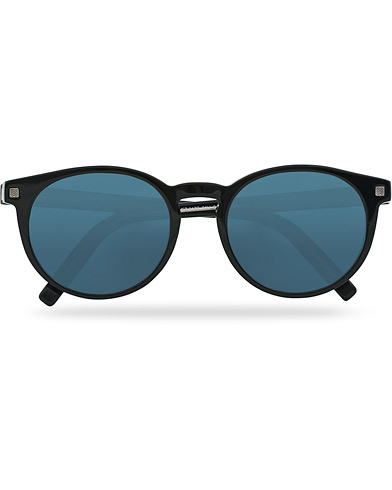 Herre | Runde solbriller | Ermenegildo Zegna | EZ0172 Sunglasses Shiny Black/Blue