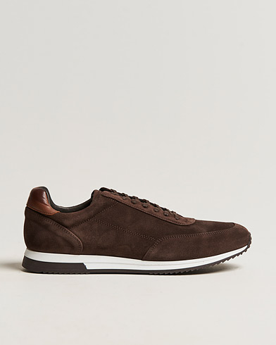 Herre | Sneakers | Design Loake | Loake 1880 Bannister Running Sneaker Dark Brown Suede