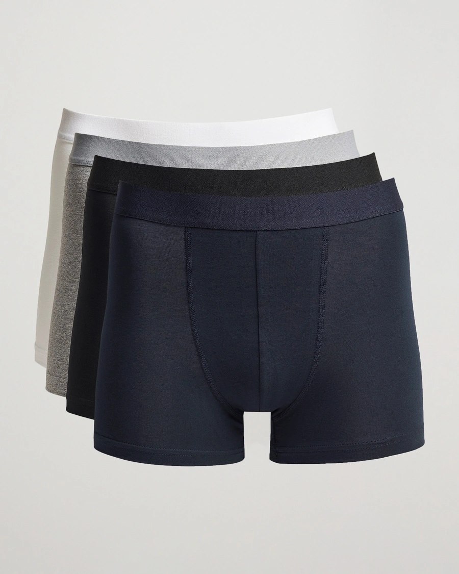 Bread & Boxers 4-Pack Boxer Brief White/Black/Grey/Navy – Grå