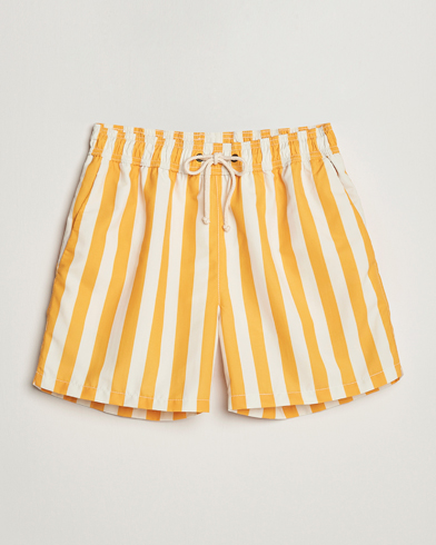 Herre | Badeshorts med snøring | Ripa Ripa | Paraggi Striped Swimshorts Yellow/White