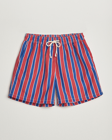 Herre | Badeshorts med snøring | Ripa Ripa | Monterosso Striped Swimshorts Red/Blue
