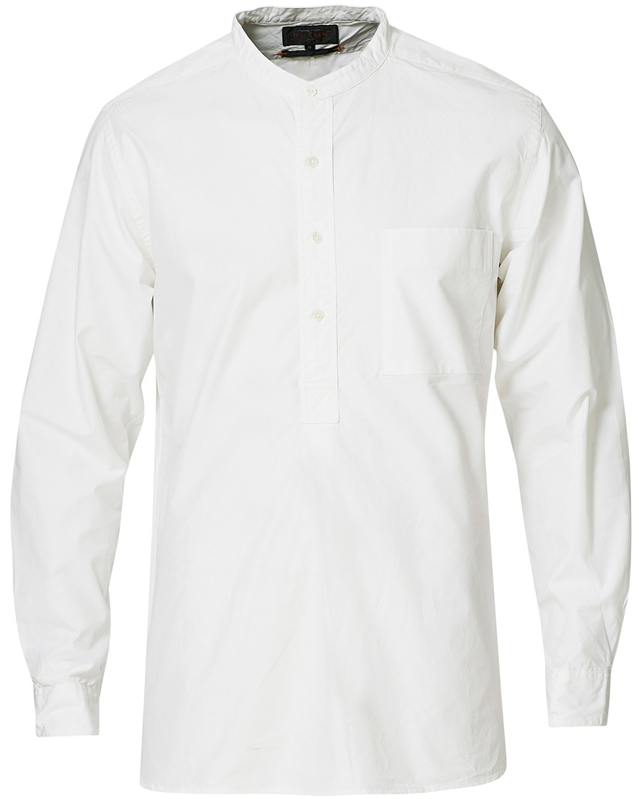  Band Collar Popover Shirt White
