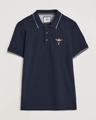 Herre | Klær | Aeronautica Militare | Garment Dyed Cotton Polo Blue Black