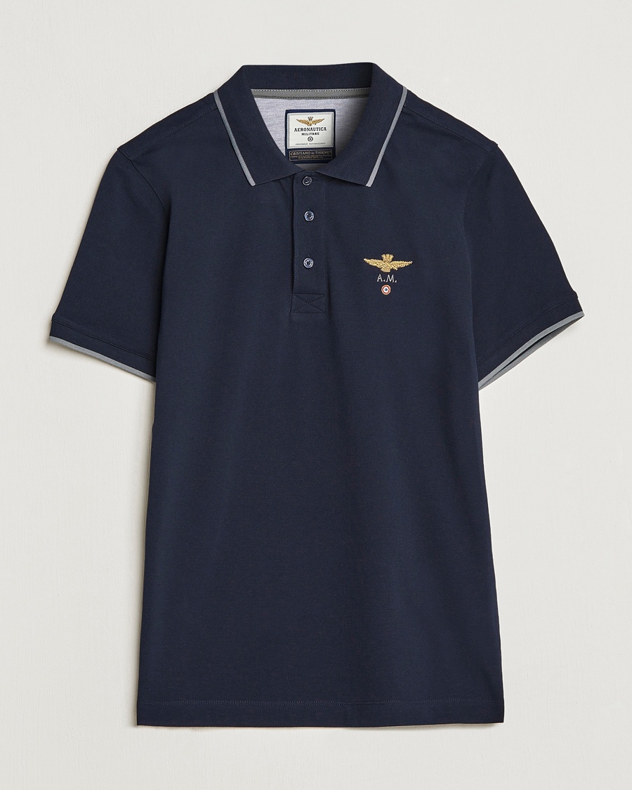 Herre | | Aeronautica Militare | Garment Dyed Cotton Polo Navy