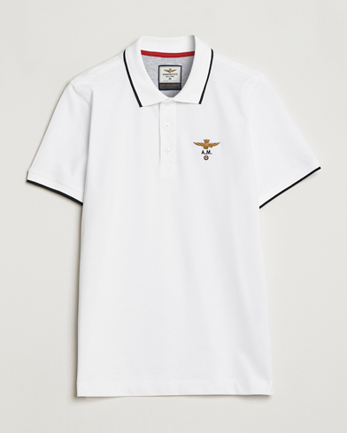 Herre |  | Aeronautica Militare | Garment Dyed Cotton Polo Off White