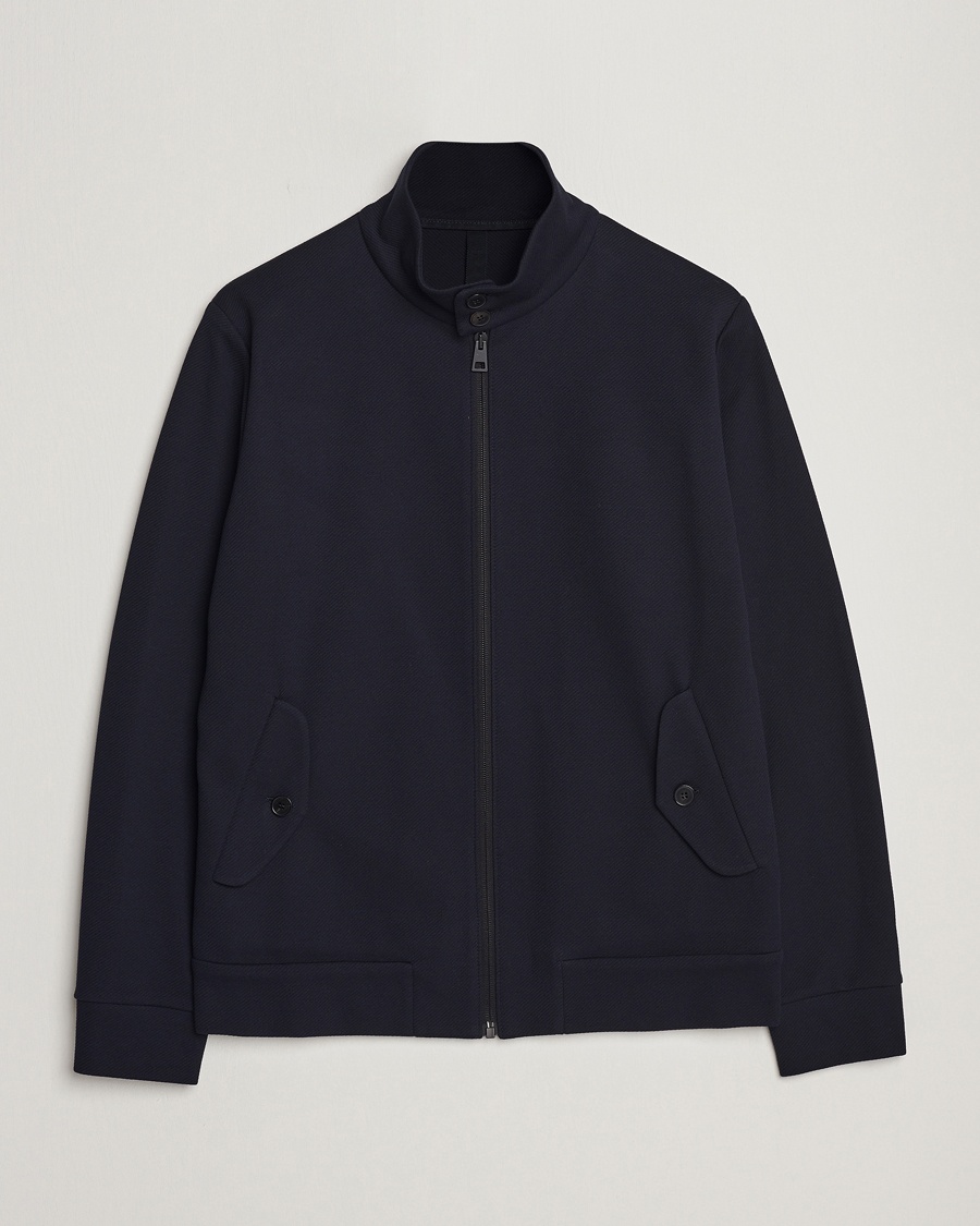 Herre | Harris Wharf London | Harris Wharf London | Loro Piana Cavalry Twill Harrington Jacket Dark Blue