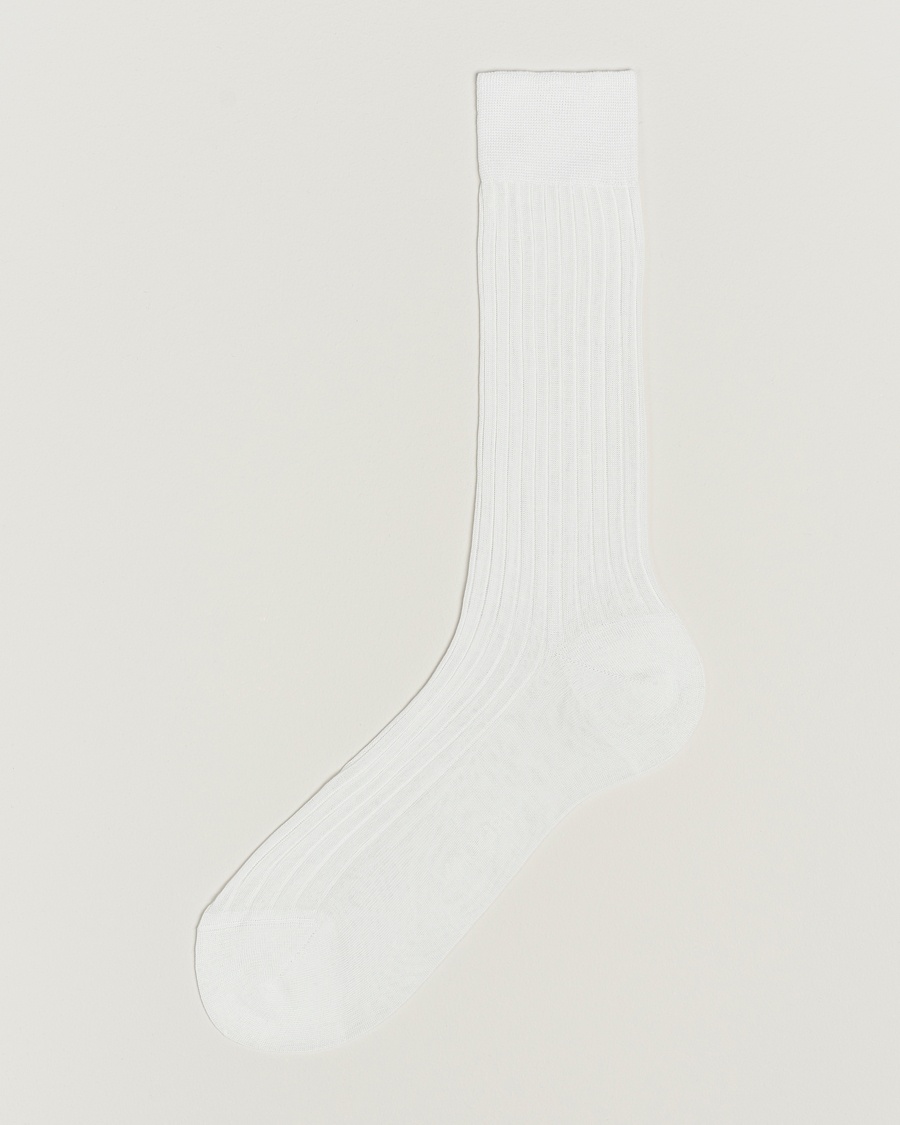 Bresciani Cotton Ribbed Short Socks White – Hvit