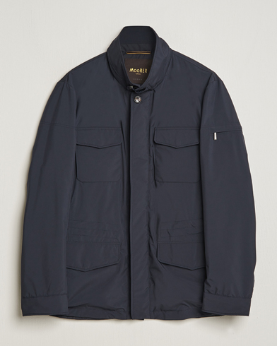 Herre | Dressede jakker | MooRER | Waterproof Nylon Field Jacket Blue