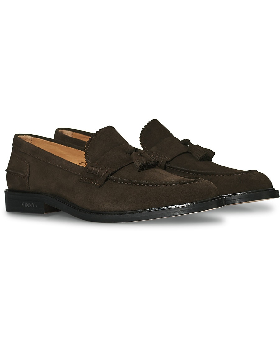 VINNY\'s Chico Tassel Loafer Ebony Suede VINNY\'s Chico Tassel Loafer Ebony Suede