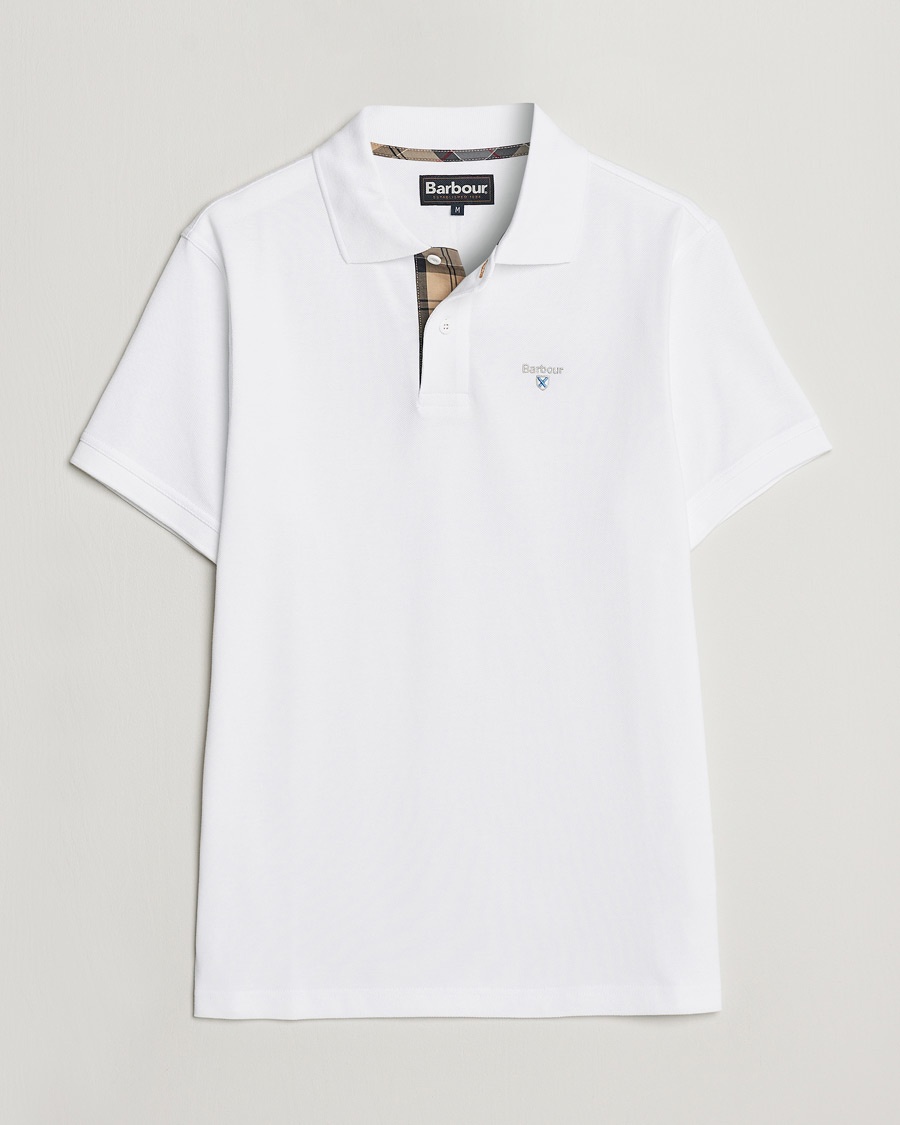Barbour Lifestyle Tartan Pique Polo White – Hvit