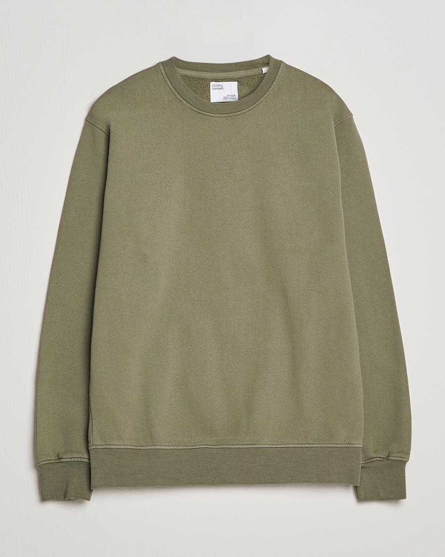 Colorful Standard Classic Organic Crew Neck Sweat Dusty Olive – Grønn
