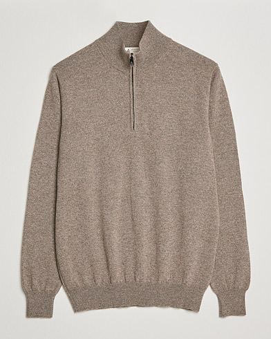  |  Cashmere Half Zip Sweater Brown