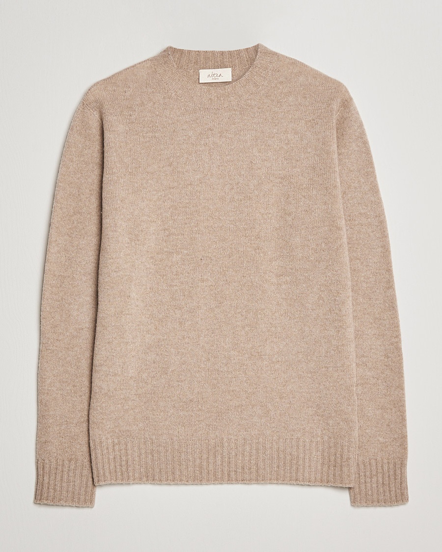 Herre | | Altea | Wool/Cashmere Crew Neck Sweater Beige