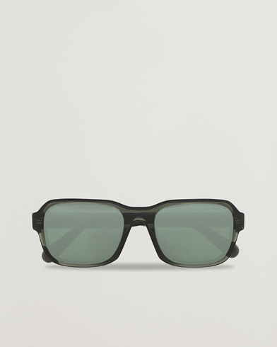 Firkantede solbriller |  Icebridge Sunglasses Shiny Dark Green/Green Mirror