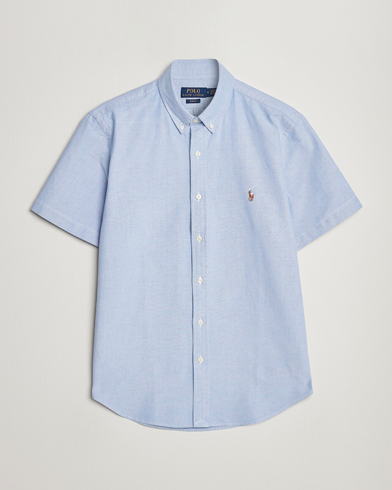 Herre |  | Polo Ralph Lauren | Slim Fit Oxford Short Sleeve Shirt Light Blue