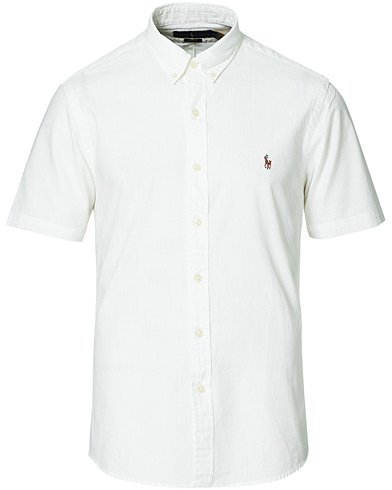Herre |  | Polo Ralph Lauren | Slim Fit Short Sleeve Button Down Shirt White