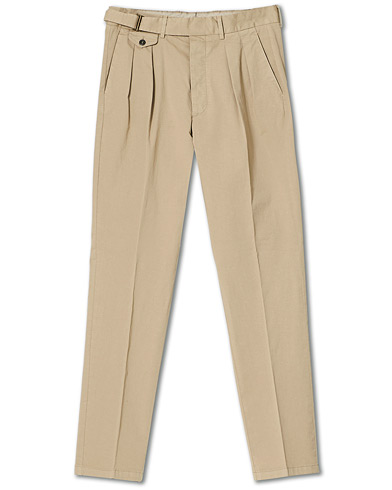 Lardini Luxor Double Pleated Cotton Trousers Beige