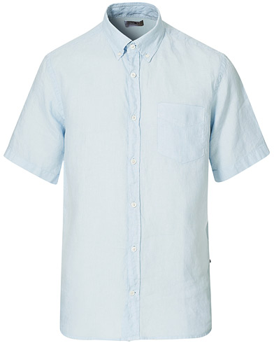 NN07 Tyrion Linen Short Sleeve Shirt Light Blue