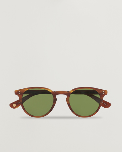 Herre | Runde solbriller | Garrett Leight | Clement Sunglasses Matte Honey/Pure Green