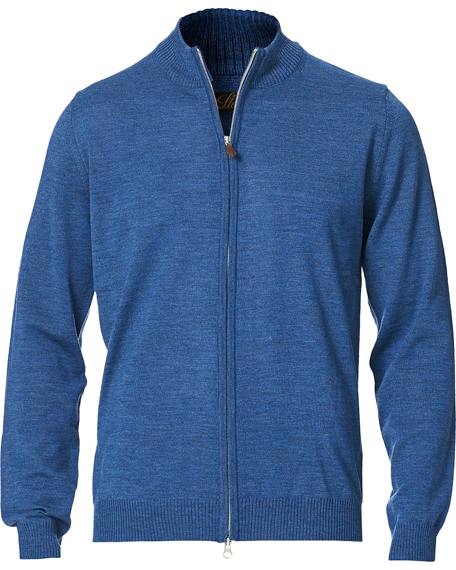 Stenströms Merino Full Zip Light Blue Stenströms Merino Full Zip Light Blue