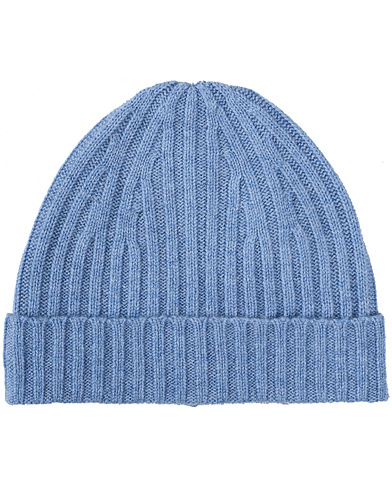 Herre | Luer | Stenströms | Ribbed Cashmere Hat Light Blue