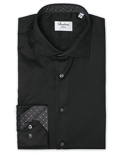 Businesskjorter |  Slimline Contrast Cut Away Stretch Shirt Black
