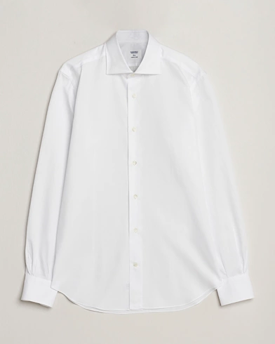 Herre | Casualskjorter | Mazzarelli | Soft Cotton Cut Away Shirt White