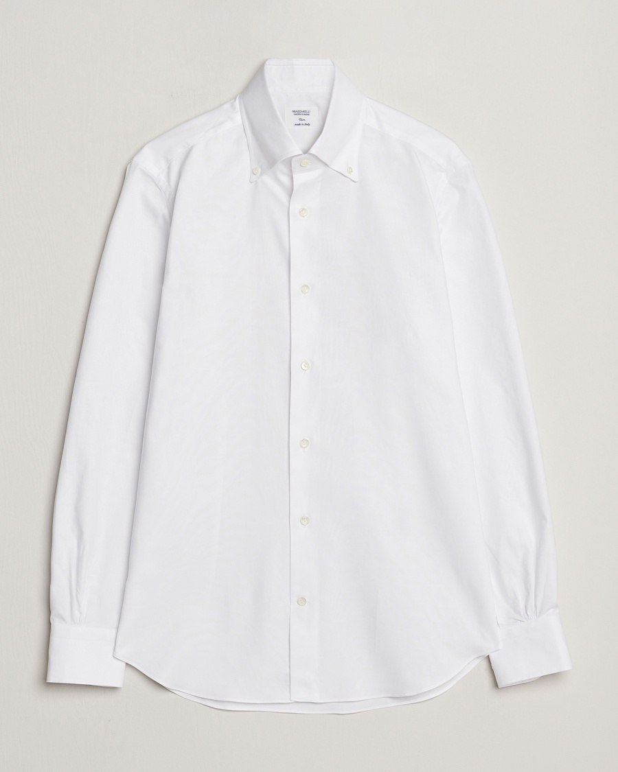 Mazzarelli Soft Oxford Button Down Shirt White – Hvit