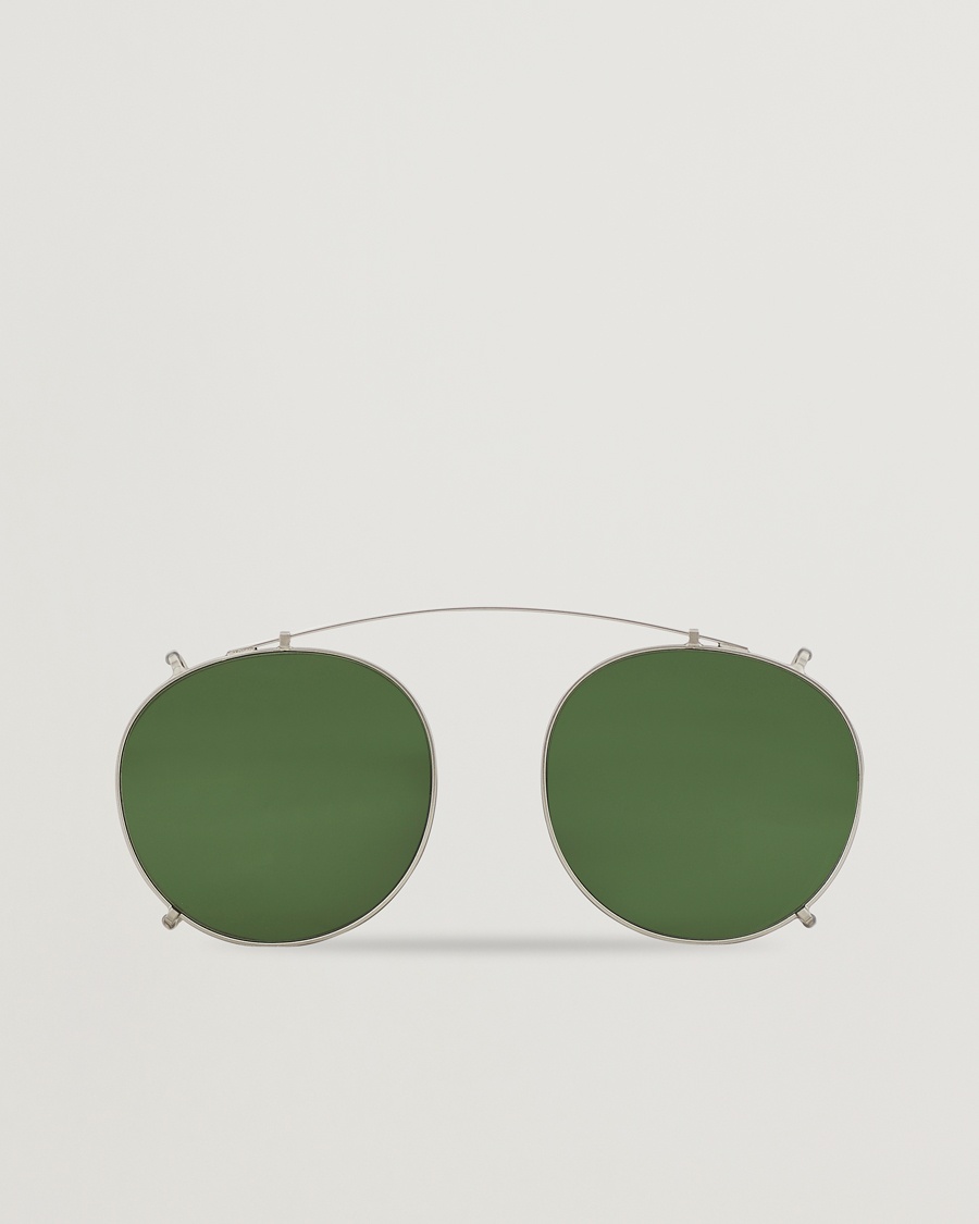 Herre | Runde solbriller | TBD Eyewear | Clip-ons Silver/Bottle Green